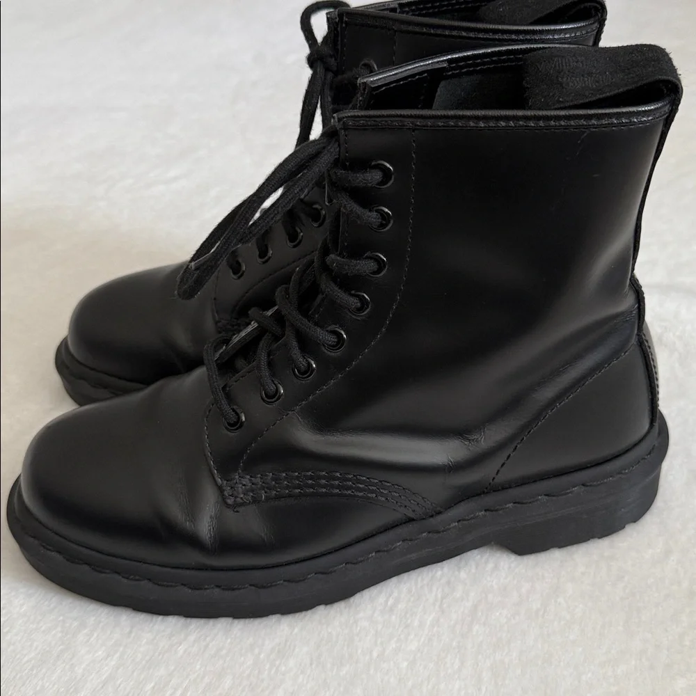 Dr. Martens Black Leather Lace-Up Combat Boots